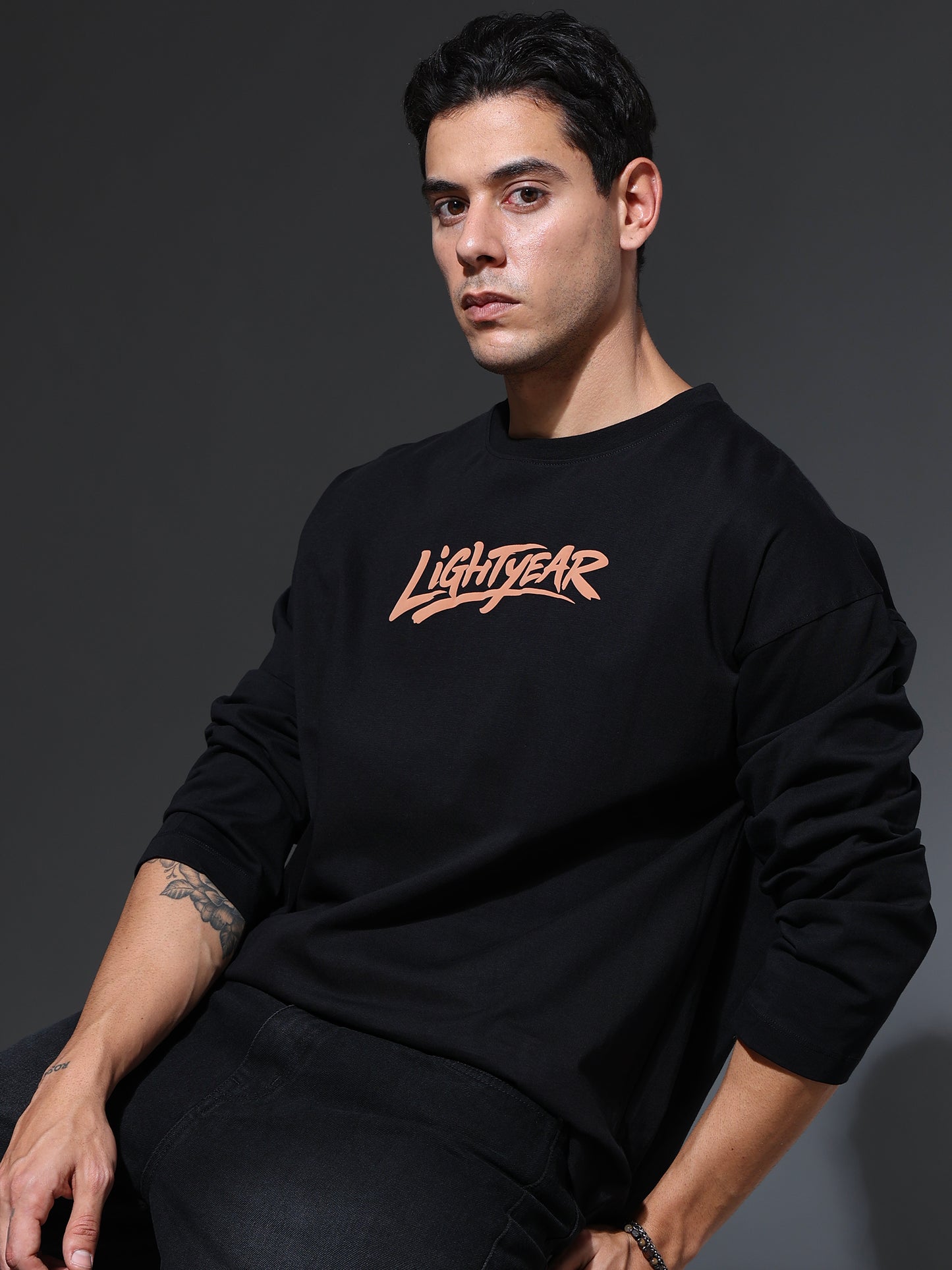 APEX - Lion King Full Sleeve Oversized Tee (Black)